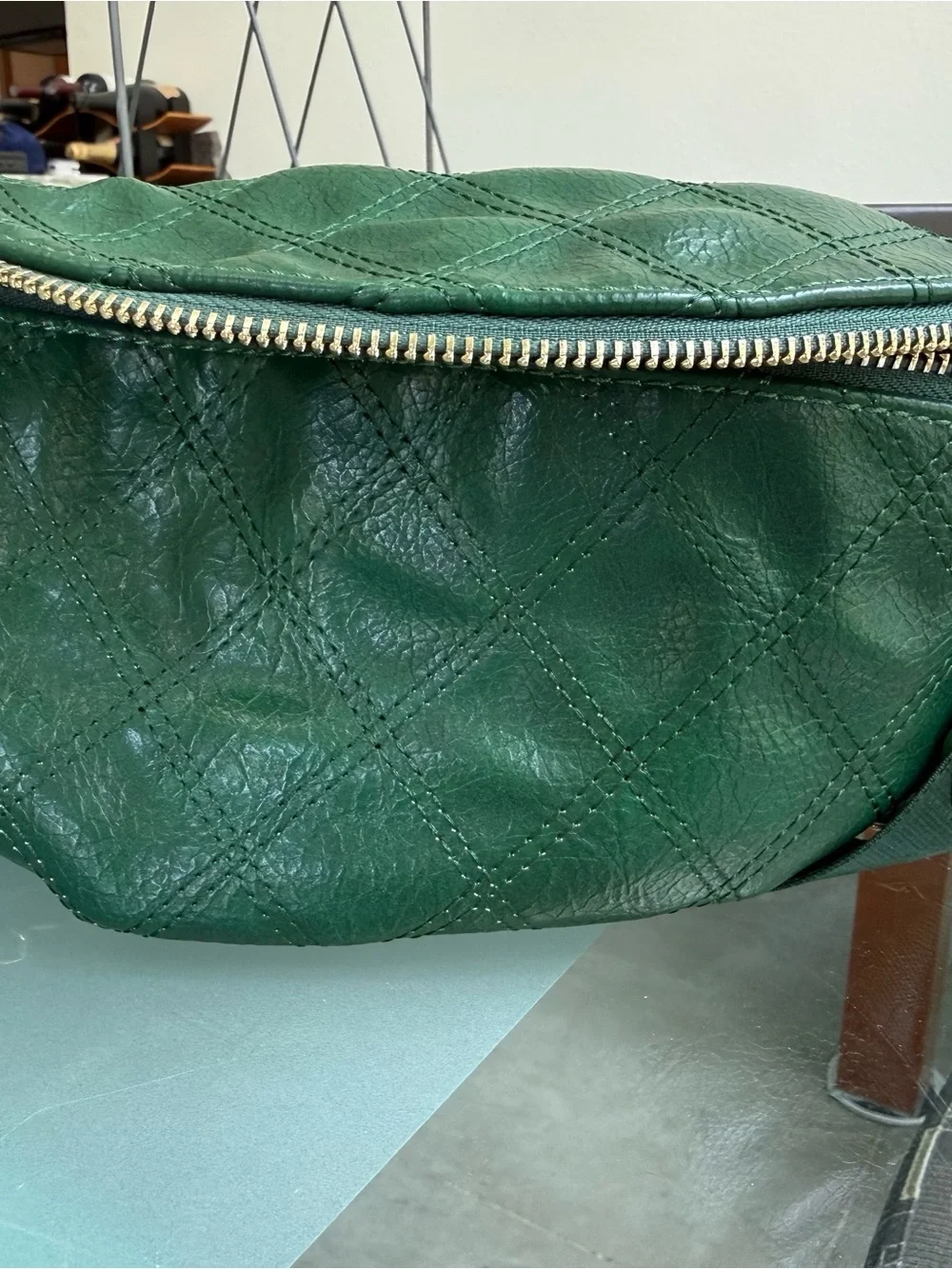 Vici Quilted Green Leather crossbody Bag - Classic Women's Handbag